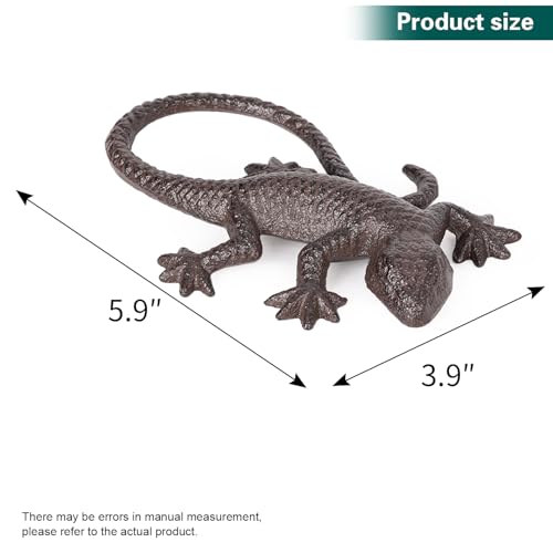 Estatua de lagarto de hierro fundido vintage miniatura 5