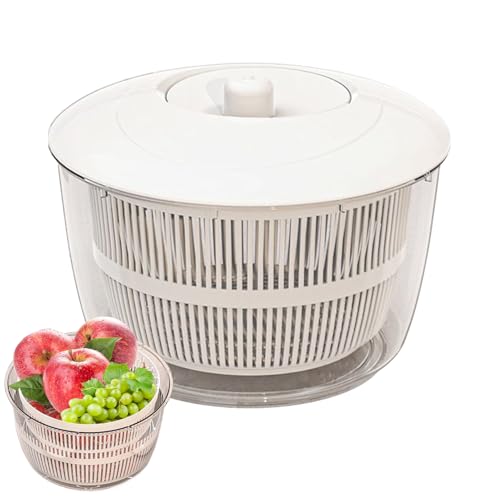 Befuofa フルーツウォッシャースピナー ボウル, 蓋付きの水切りバスケット, キッチン用野菜洗い水切り器 パスタ ベリー うどん 米 サラダ作り 屋外ピクニック キャンプ 冷蔵庫用