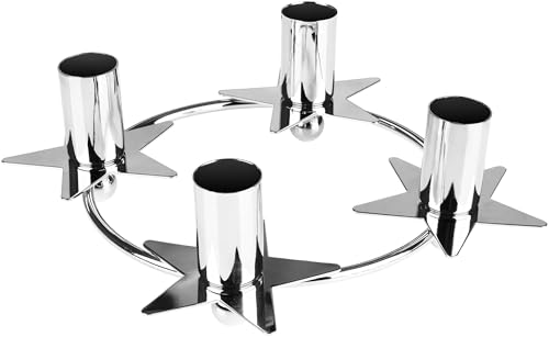 BRUBAKER Kerzenhalter für 4 Kerzen Silber - 22 cm Adventskranz Ring...