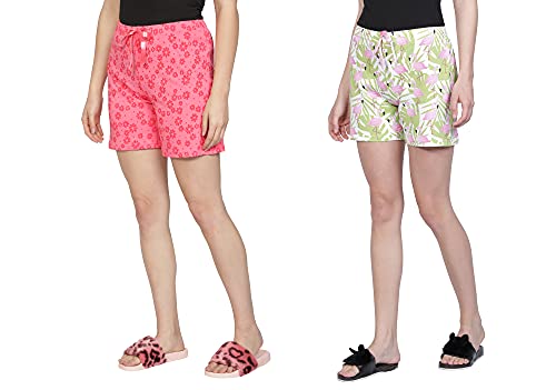 Image of Club A9 Women's Regular Fit Cotton Printed Shorts