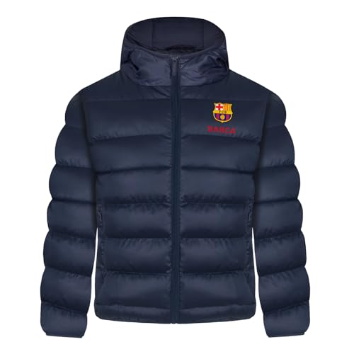 FC Barcelona Official Soccer Gift Boys Quilted Hooded Winter Jacket