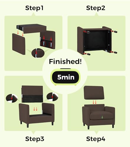 Image of Welzona Sofa Accent Chair, 33 inch Reading Chair, Comfy Teddy Arm Chairs