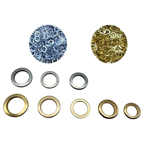 HMH-Shop Fitschenringe Unterlegscheiben Türscharnier Ring Fitschen 9,2 10,2 11,2 12,2 13,2 vermessingt verzinkt Ausgleichsringe Höheneinstellung Zimmertüren Tür (10,2 vermessingt, 10 Stück) Cover