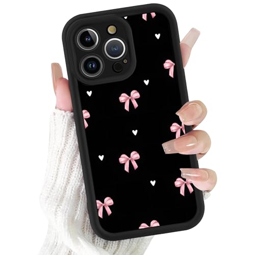 Coque iPhone 13 Pro mignonne avec ruban bowknot, cadeau idéal fille