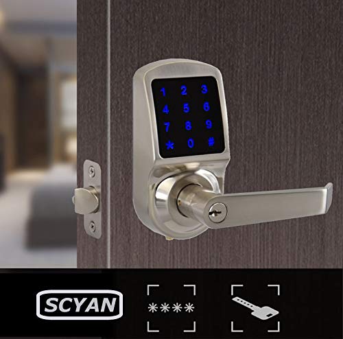 Miniatura 2 de SCYAN X3 - Cerradura inteligente para puerta de entrada sin llave, cerradura de manija SCYAN X3 con acceso de teclado para pantalla táctil, bloqueo