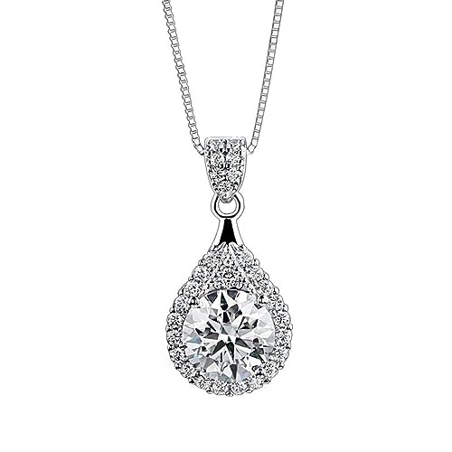 Collier diamant D de 1CT pour femmes avec pendentif en moissanite ronde