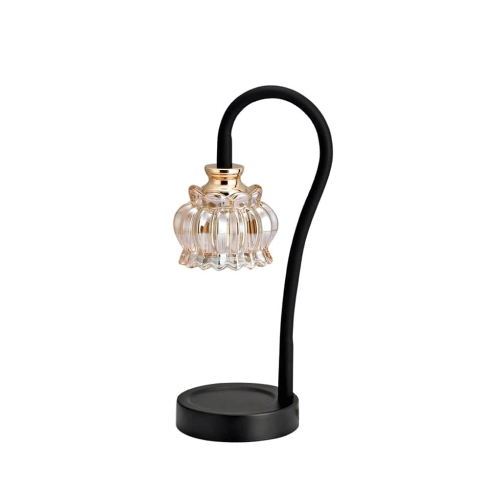 Lampada nordica a candela con paralume in vetro e interruttore for aromaterapia in sala da pranzo e ufficio(Svart)