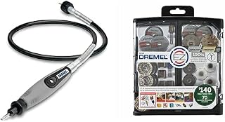 Dremel EZ725 All-Purpose Accessory Storage Kit, 70-Piece with Flex Shaft Rotary Tool Attachment with Comfort Grip and 36” Long Cable