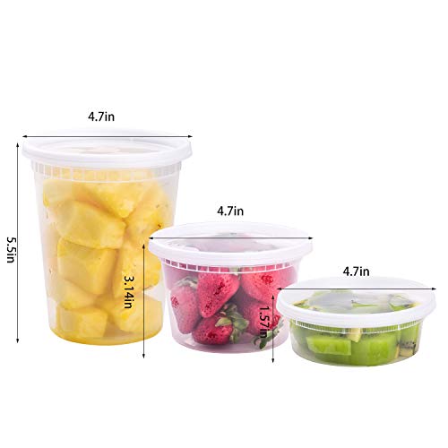 Tashibox [8 Oz,16Oz,32Oz,48Sets,16Sets Each Size Plastic Food Storage Containers With Lids Airtight,Bpa Free,Microwave/Dishwasher/Freezer Safe #TOP1