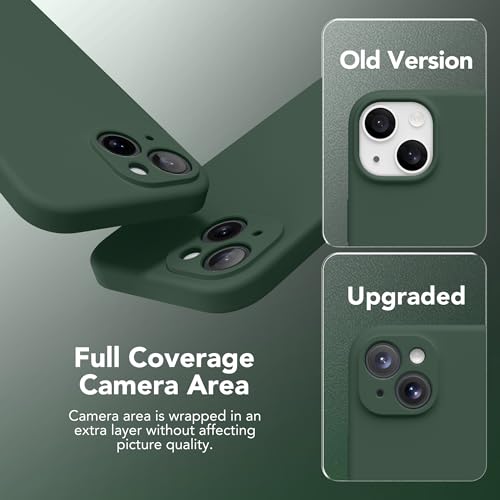 Image of Magnetic for iPhone 14 Case, Compatible with MagSafe, [Full Camera Protection][Screen Protector] Silicone Shockproof Protective Phone Case for iPhone 14 6.1 inch, Alpine Green