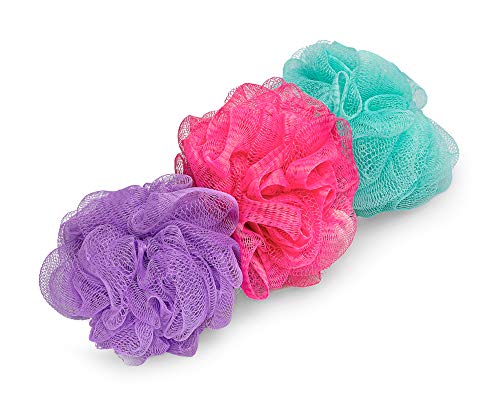 Lanossi Beauty & Care Kit Esponja De Banho Massageadora - 3 Unidades Roxo/ Verde/Rosa Roxo/Verde/Ros