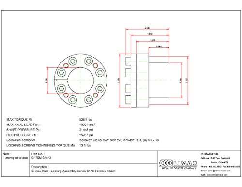 Climax Metals C170M-32X43 Series 170 Locking Assembly, Steel, 1.26