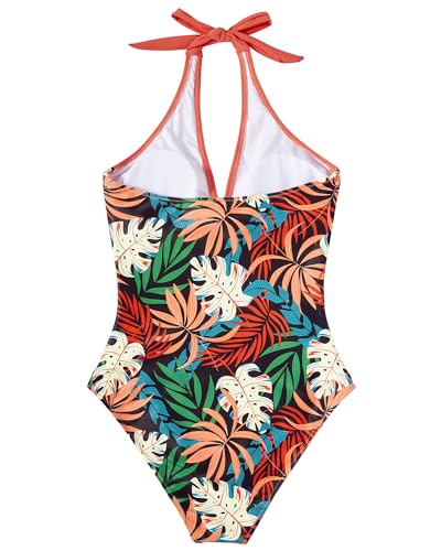 Image of SUUKSESS Women Sexy Tummy Control One Piece Swimsuits Halter Push Up Bathing Suits