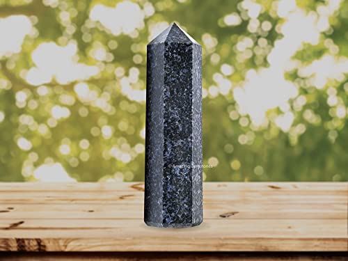Image of Amazing Gemstone Large Indigo Gabbro Crystal Towers ~ Natural Healing Crystal Point Obelisk for Reiki Healing and Crystal Grid (5.5 to 6 INCH)