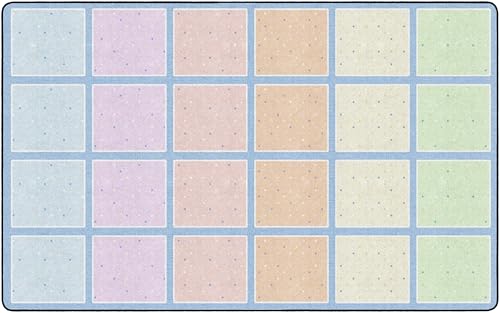 Flagship Carpets Happy Squares Pastel Classroom Educational