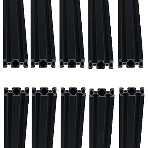 CNCYEAH Aluminum Profile Extrusion 2040 1220mm 10PCS V Slot Black European Standard Anodized CNC Aluminum Profile 10 Sets connectors 50PCS Nuts 1PC Spanner for DIY 3D Printer Cover