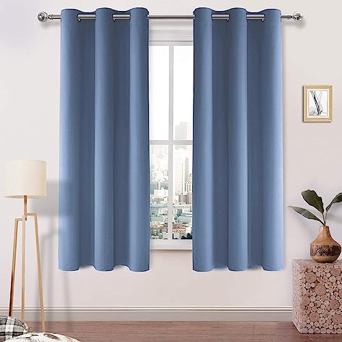 Image of DWCN Blackout Curtains for Bedroom Living Room 42 x 63 Inch Long Dusty Blue
