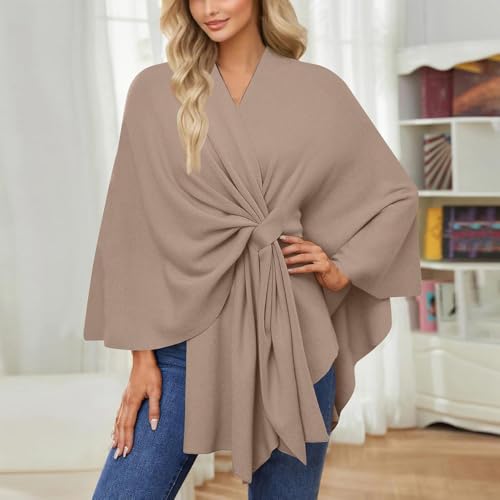 Simplifyleast Shawl Wraps for Women, Elegant Shawl Wraps Soft Open Front Poncho Sweater for Spring Fall Winter4
