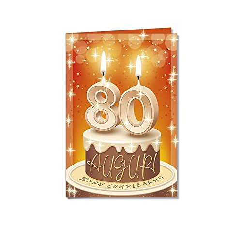Generico Biglietto Auguri Compleanno 80 Anni con