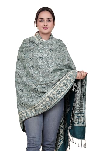 Image of KRITI Paisley Design Woollen Beige Color Shawl For Women