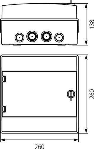 Elektro-Plast Verteilerkasten Kleinverteiler RH-8/Z AP Schloß IP65 8Module 36.9 VDE E-P 4033, 1, Grau