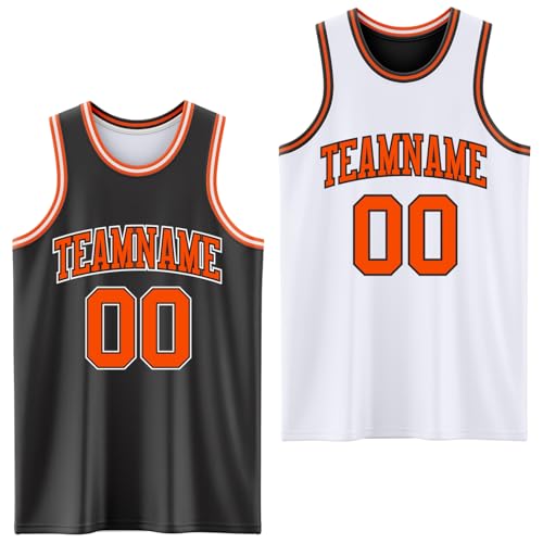 Personalized Basketball Jerseys Reversible Fashion Custom 90s Hip Hop Basketball Athletic Uniform...