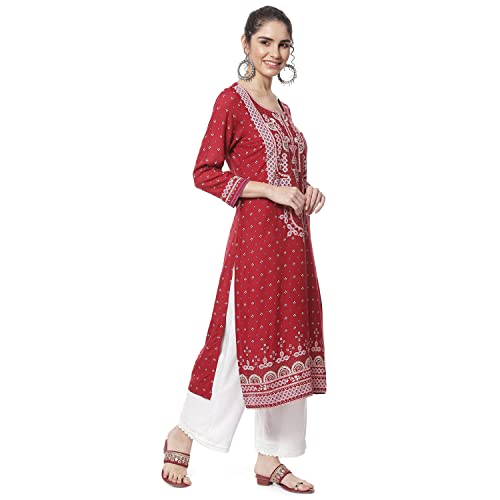 Image of Red Liva Straight Kurta