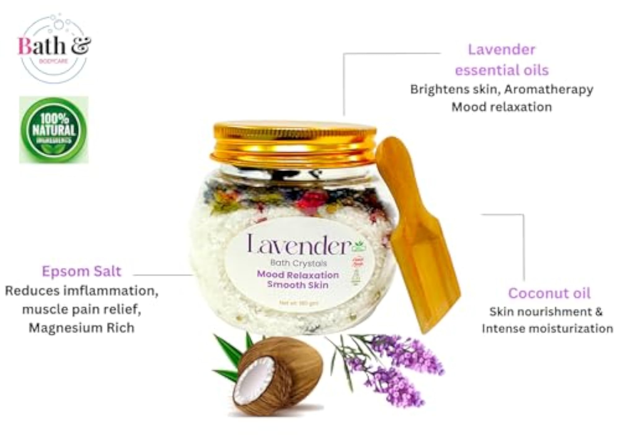 Epsom Salts - Lavender & Rose for Relaxation