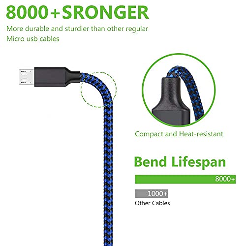 Micro Usb Cable, 3Pack 10Ft Android Charger Cable Long Braided Sync And Fast Charging Cord Compatible With Samsung Galaxy S7 S6 Edge, Android Phone #TOP5