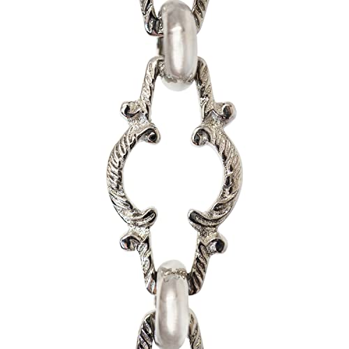 Image of RCH Hardware Decorative Polished Nickel Solid Brass Chain for Hanging, Lighting - Motif Unwelded Links (1 Foot)