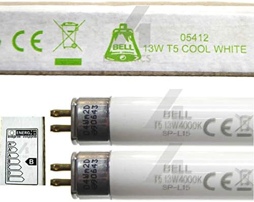 2Pk of 13w T5 525mm 21" Fluorescent Tubes Cool White 4000k G5 Cap 13 Watt Bell Lighting 05412