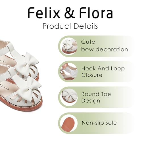 Image of Felix & Flora Toddler Girls Sandals Soft Rubber Princess Flat Shoes Flower Girl Shoes