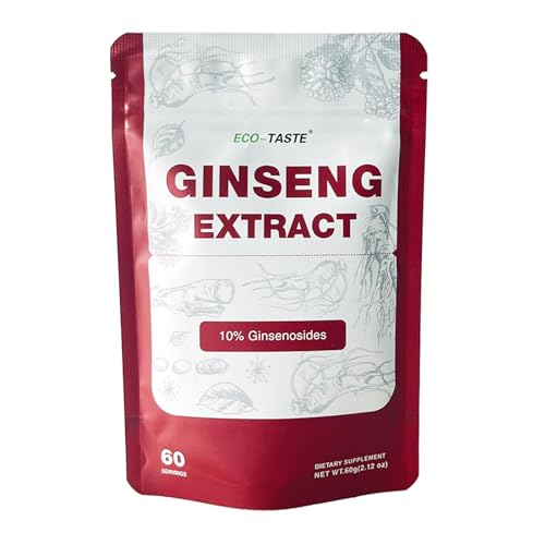 Organic Red Ginseng Root Extract Powder-Korean Panax, 10% Ginsenosides, Support Mental Health, Energy and Immune System, 60g