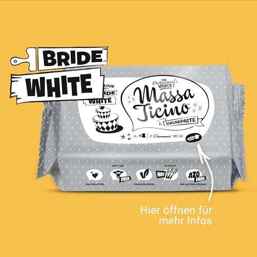 Massa Ticino Set 1x Fondant Weiß 250g und 1x Fondant Schwarz 250g – Premium Zuckermasse für Kuchen, Rollfondant - Perfekt für Torten, Modellierungen & Dekorationen – Fondant für Profi- und Hobbybäcker