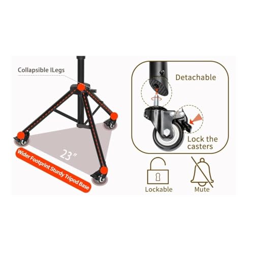 Image of 6FT Heavy Duty Projector Tripod Stand with Wheels, Adjustable Laptop Floor Stand with Tray, Rolling Projector Stand for Laptop, Projector, Tablet, DJ Equipment, Online Meetings, Live Streaming (6ft Wheel Projector with Bag)