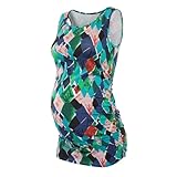 HIHOSSI Damen Schwangerschafts & Plus Size Tanktop – Atmungsaktives schlankwirkendes Oberteil mit Rüschen-Detail für Schwangerschaft, Stillzeit & Übergrößen