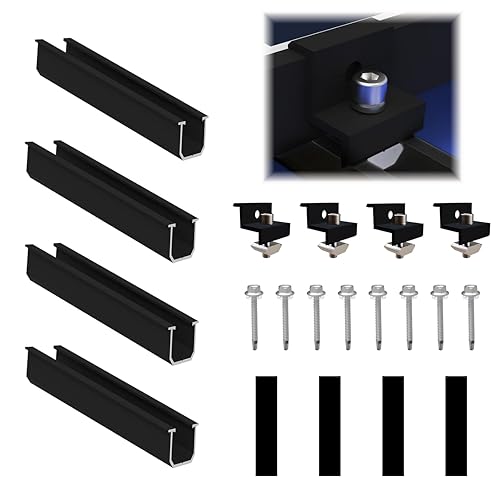 Xkzhrr Soporte de panel solar, kit de montaje de panel solar para 2 módulos fotovoltaicos, soporte de panel solar de aluminio ajustable, 30-35 mm (Para 1X módulos solares)