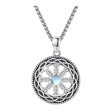 Celtic Silver Moonstone Viking Necklace Cover