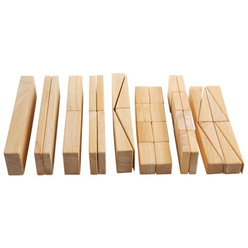 Constructive Playthings Learning Numbers and Operations with 37 pc. Hardwood Unit Block Set for Ages 3 Years and Up
