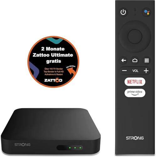 STRONG THA100 - Smart Box Android TV 10.0 Ultra HD 4K, HDR, Assistant Vocal, Prime Vidéo, WiFi 5 Dual Band, LAN, Bluetooth 4.2