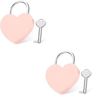 NOLITOY 2pcs Heart Lock Pink Jewelry Box Mini Locker Pink Locker Cute Lock Wish Lock Locker Kit Zinc Alloy Pink Backpack Locks Locker Padlocks Luggage Padlocks Journal Small Suitcase