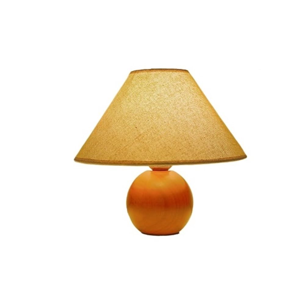 Xumh2024-3 Bedroom Accessories Wooden Round Cute Bedroom Bedside Lamp Retro Fabric Decorative Night Light