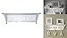 Hook Rack with Shelf on Top,White Laser cut 5 Pegs Perfect for Your Keys or Hang Coat and Accessories Neatly on Top. Includes Mounting Hardware