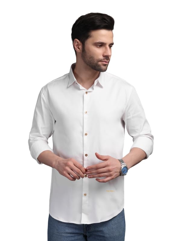Image of The Stripp & Co Men's Full Sleeve Cotton Solid Shirt | Regular Fit Casual | Soft & Breathable Fabric | Button-Down Collared Formal,& Office Wear | Everyday Shirt | Sizes M to 2XL