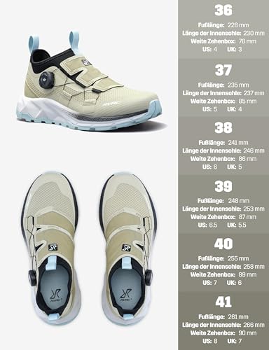 RevolutionRace Ease Walking Shoes für Damen, Wanderschuhe mit Fitgo-System, Eucalyptus, 39