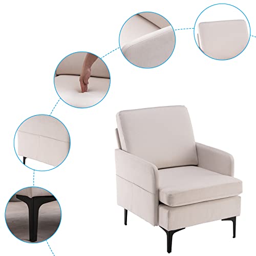 Pvillez Accent Chair, Living Room Lounge Chairs, Bedroom Chairs For Adults, Single Sofa Arm Side Chair, Modern Comfy Reading Armchair Used For Dorm Nursery Guestroom Furniture #TOP4