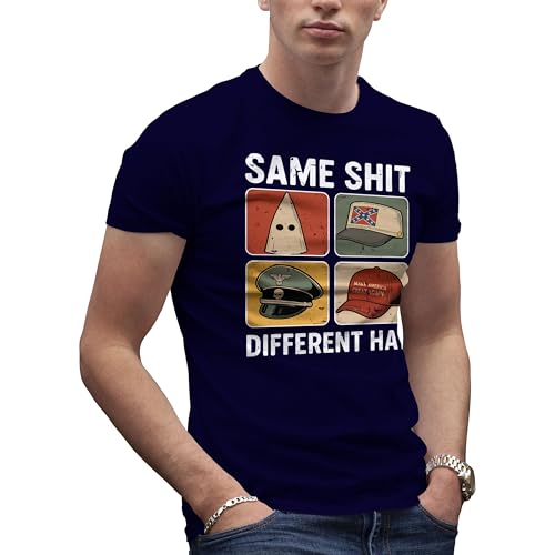 Vintage Same Shit Different Hat Herren Marineblaues T-Shirt Size XL