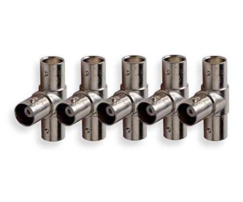 Besmelody 10-Pack 3 Way BNC Splitter Adapter Female to 2 Female T-Shape Jack Plug Coaxial Surveillance Equipment