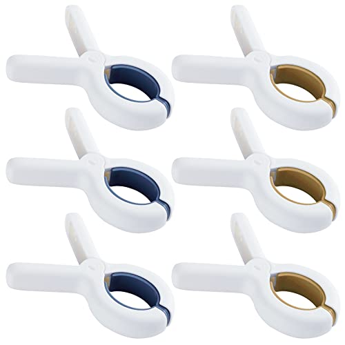 Grandes Playa Toalla Clips, 6 Piezas Pinzas de Toalla de Playa, Pinza de la Ropa Plástico, Resistentes al Viento, Resistente Clips para la Ropa Pesada y el Lavarse