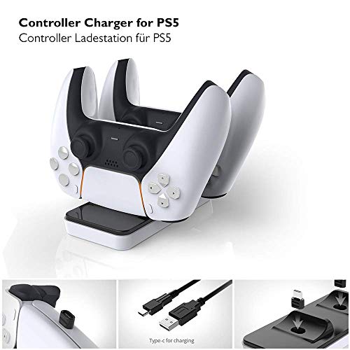 Lioncast Controller Charger für PS5 | Ladestation für original Sony Playstation 5 DualSense Wireless Controller | PS 5 Ladegerät/Zubehör Quick Charger - Image 8